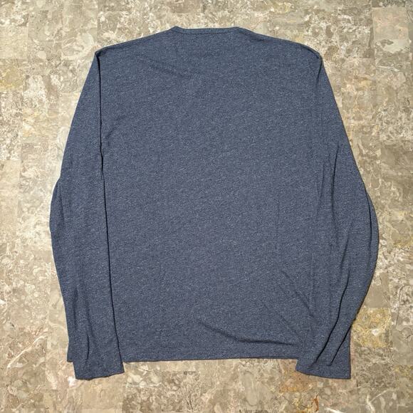 John Varvatos Shirt Mens Large Blue Henley Long Sleeve Snap Soft Preppy - Picture 6 of 8